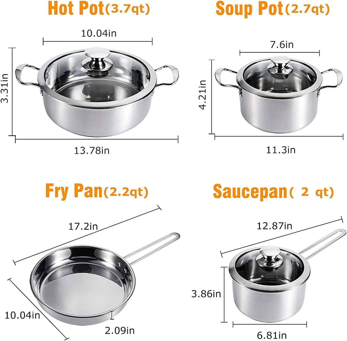 7 Piece Stainless Steel Cookware Set M703219
