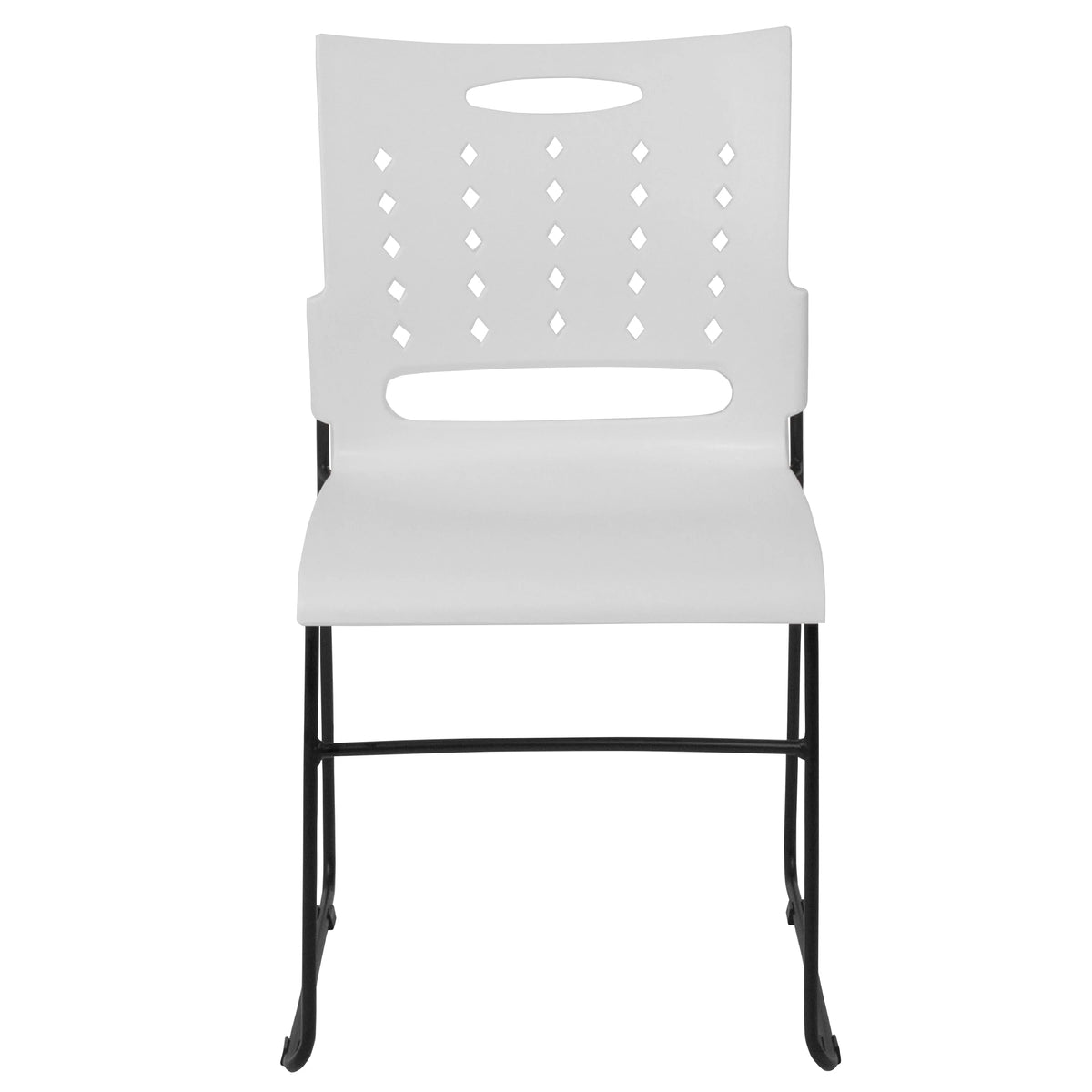 White Sled Base Stack Chair with Air-Vent Back Z255