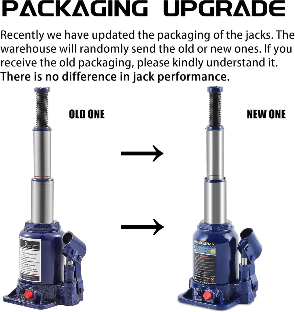 6 Ton Double Ram Hydraulic Bottle Jack A742
