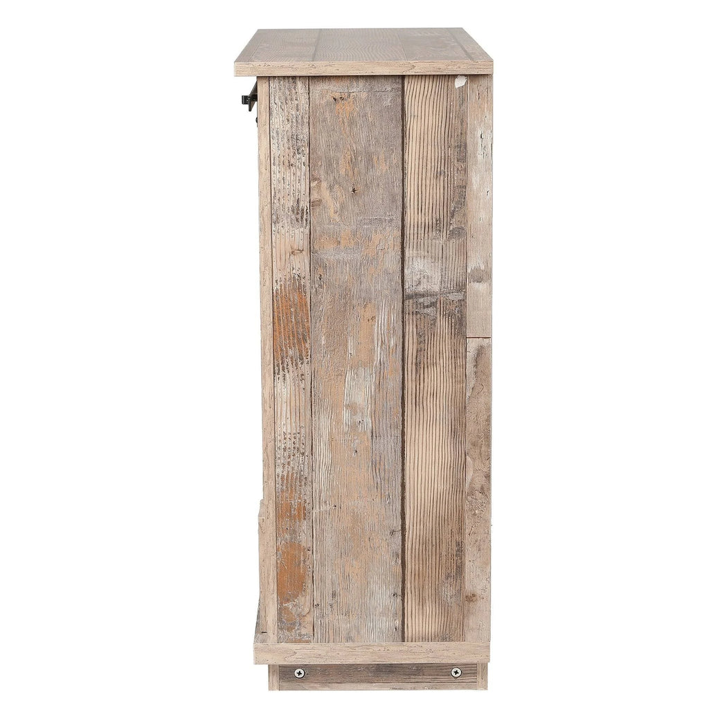 Rustic Sliding One Door Wood Cabinet V7066