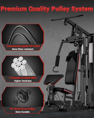 150LBS Weight Stack Multifunctional Home Gym Machine Q771575