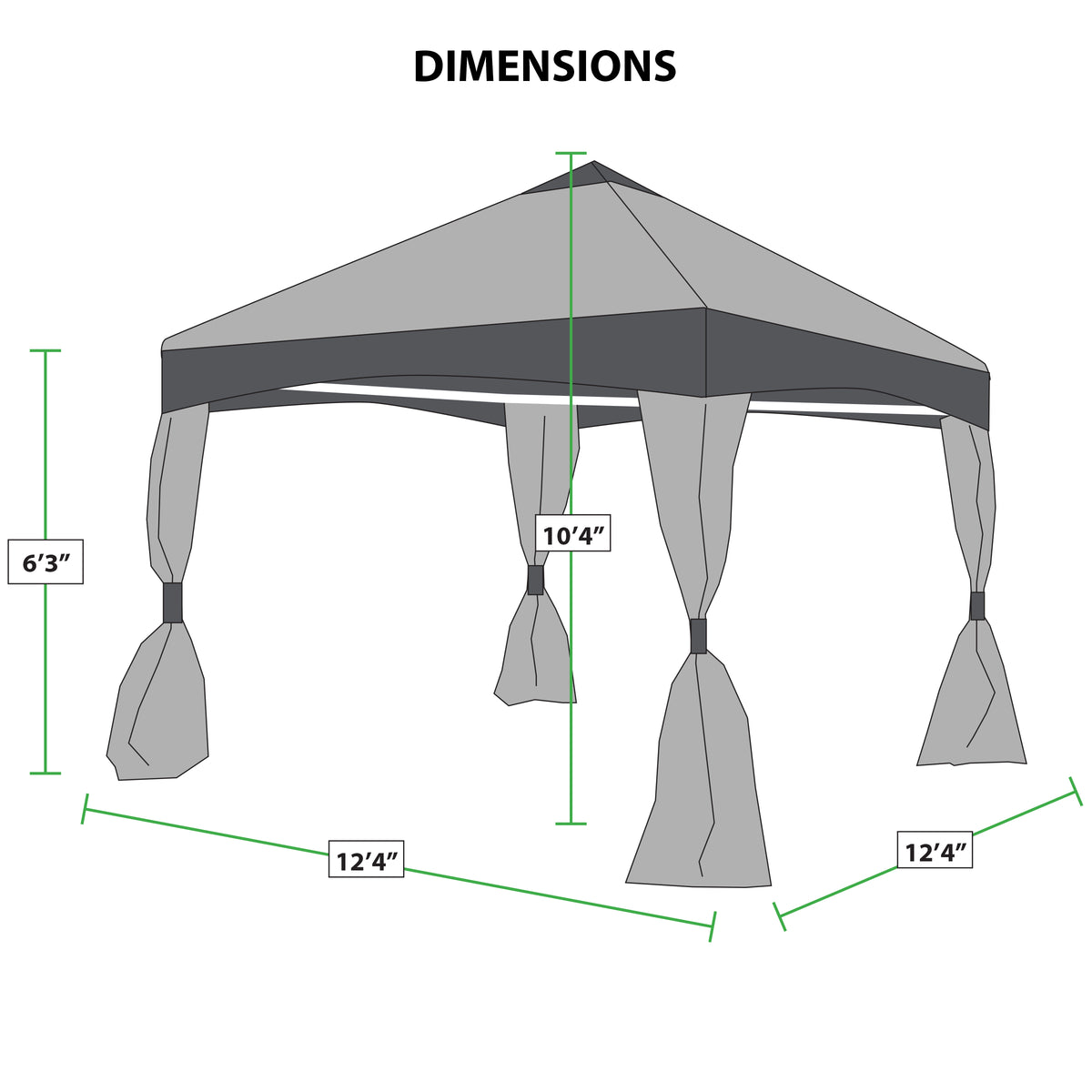Stone Garden 4-Leg Gazebo J10378