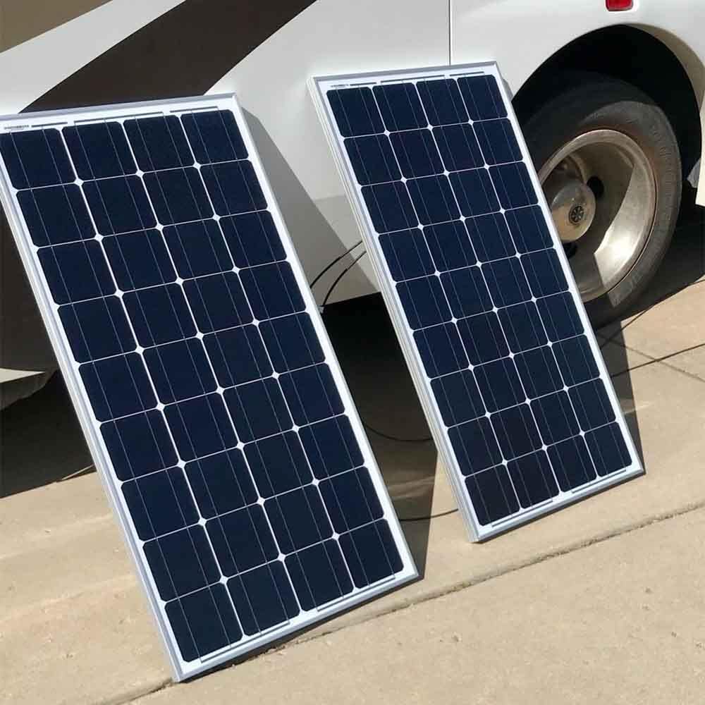 2pcs 100W Monocrystalline Solar Panel Module, Black V417