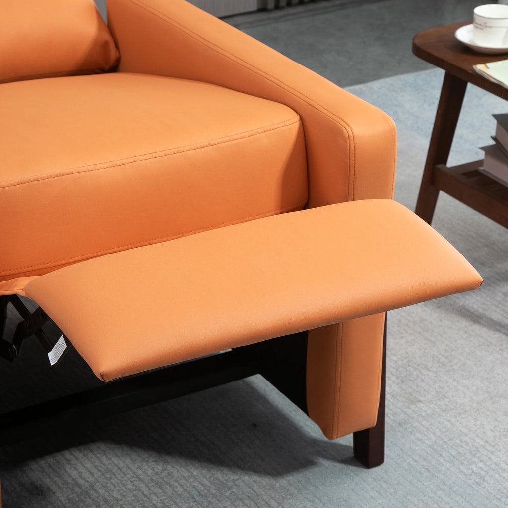 Orange Manual Recliner Chair with Footrest V31096