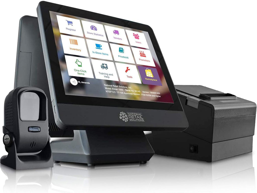 POS System Bundle with Touch Screen Monitor, Barcode Scanner, Cash Drawer and Receipt Printer H359360