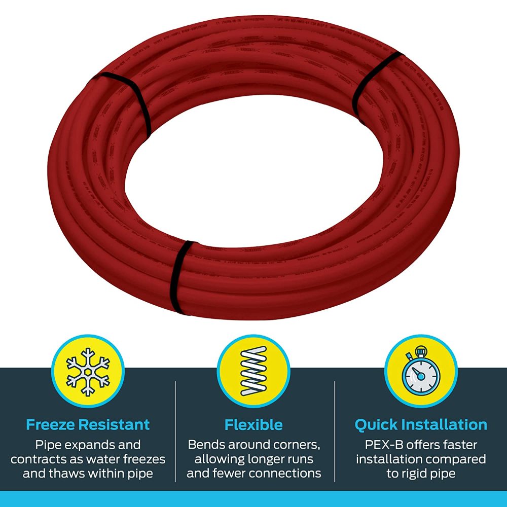 3/4" X 50' Red Polyethylene Pex Coil Tubing J256230