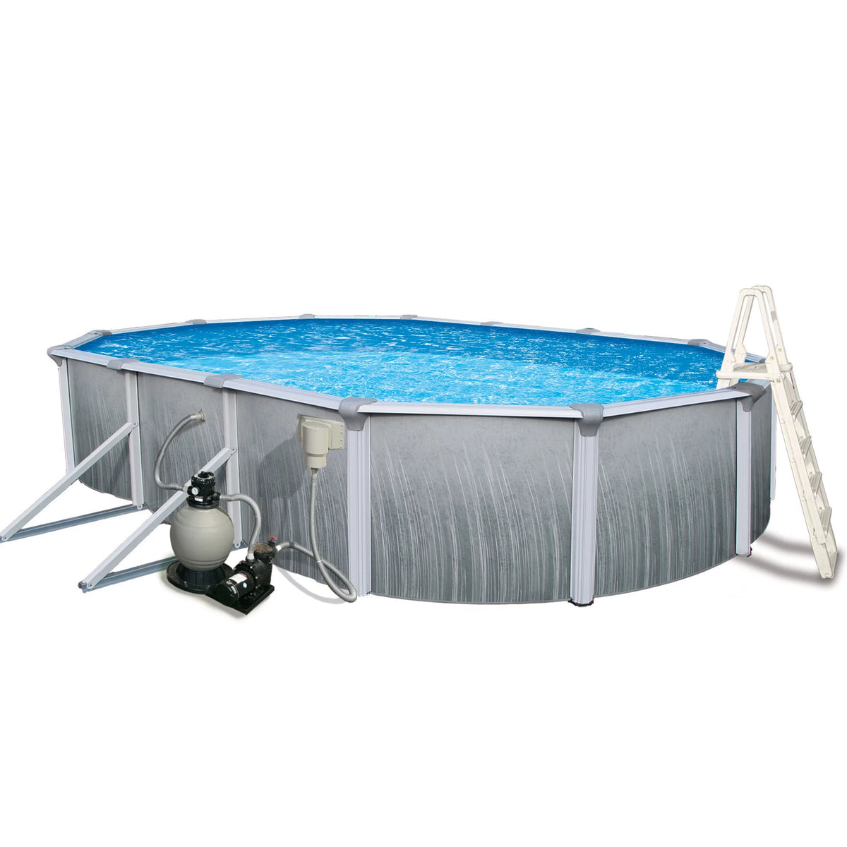 12-ft x 24-ft Oval 52-in Deep Metal Wall Swimming Pool H84350