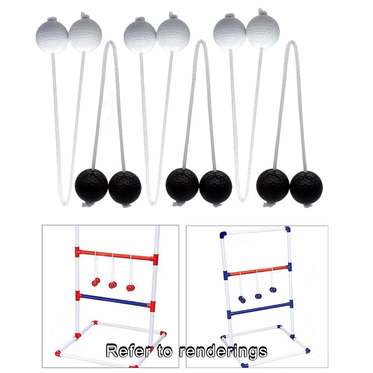 Ladder Toss Game with Golf Balls, Black and White K175