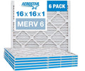 16x20x1 MERV 6 Pleated Air Filter, 6 Pack E60655