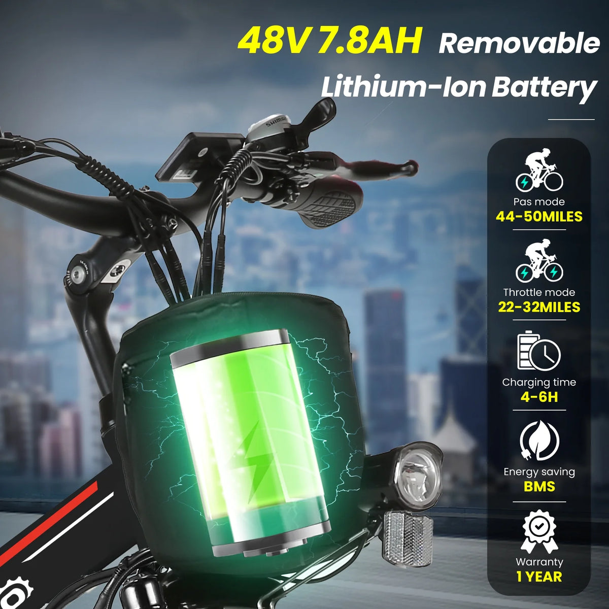 500W 26" 48V Full Suspension Folding Electric Bicycle N2143