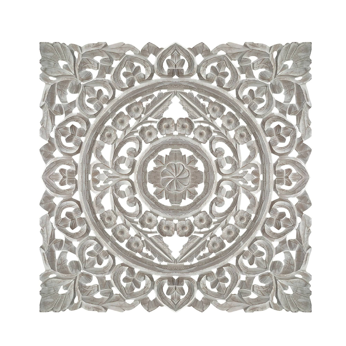 White Distressed Square Wooden Wall Panel R927