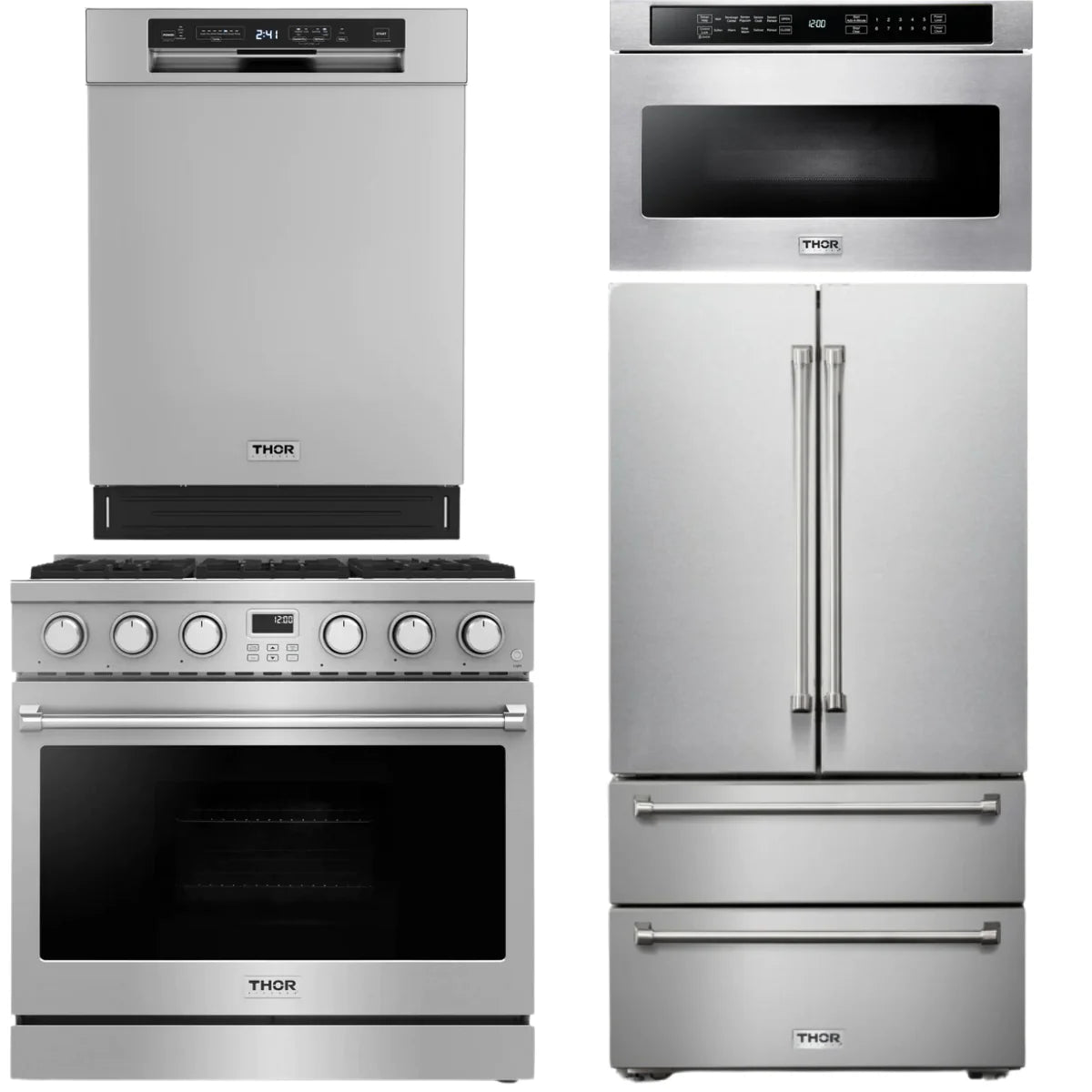 36 Gas Range, Refrigerator, Dishwasher and Microwave C35825