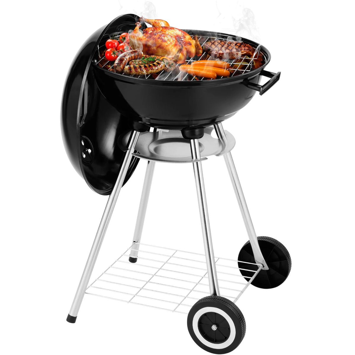 18 Inch Portable Charcoal Grill with Wheels H5124