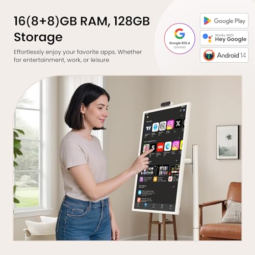 32'' UHD 4K Smart Portable TV 16(8+8) GB RAM 256GB Android 14 Y188