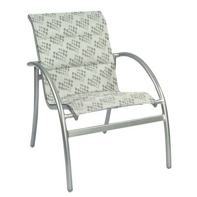 Padded Stacking Patio Dining Chair Pewter O917
