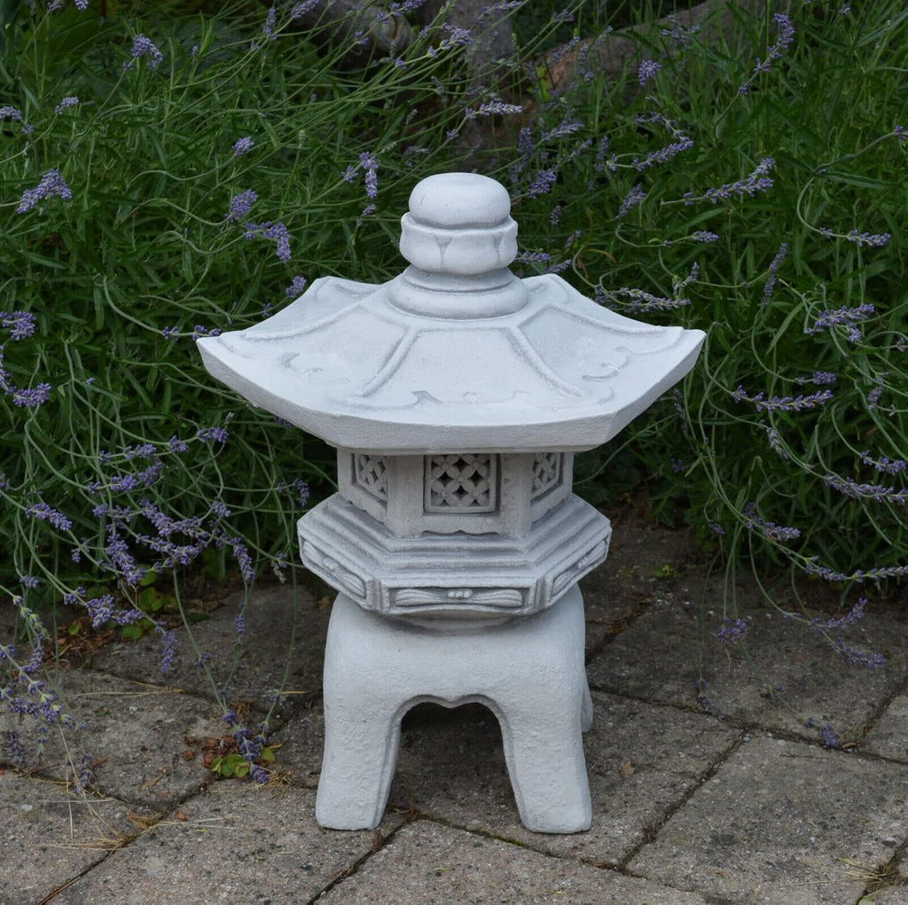 Gray Concrete Pagoda Lantern Statue L519255