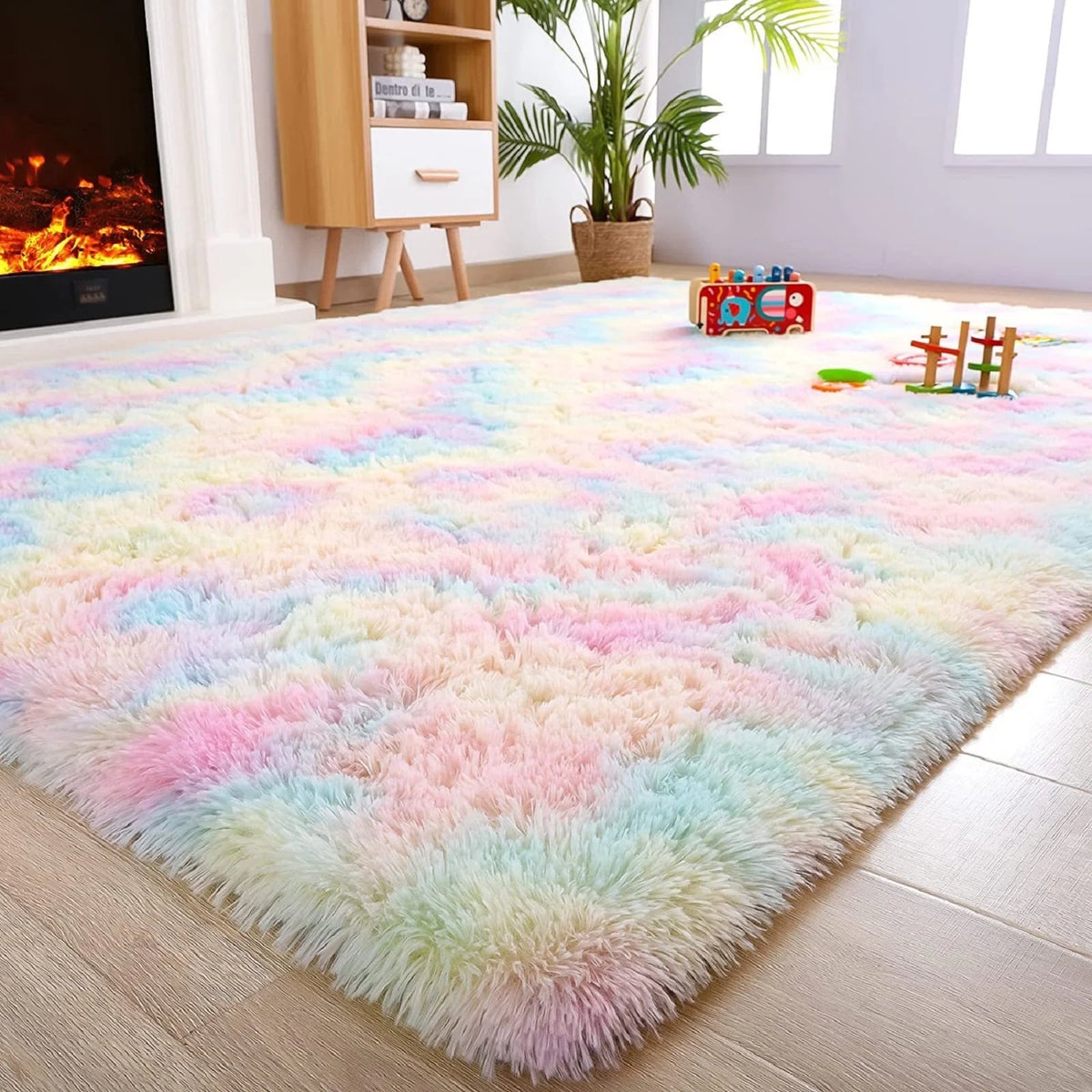 4x6 Washable Fluffy Shag Area Rug S657207