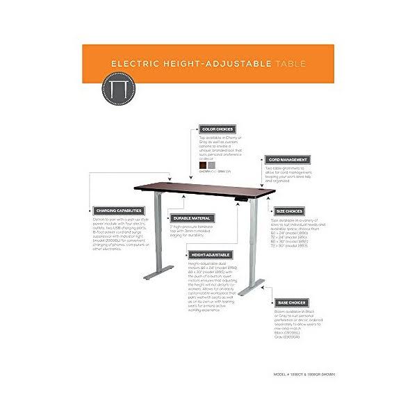 Cherry Laminate Height-Adjustable Table L6865