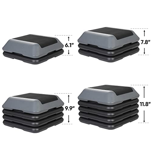 16" x 16" Adjustable Aerobic Stepper Platform with 4 Risers T2004