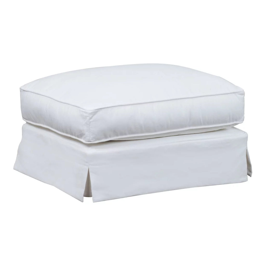 White Upholstered Ottoman C87084