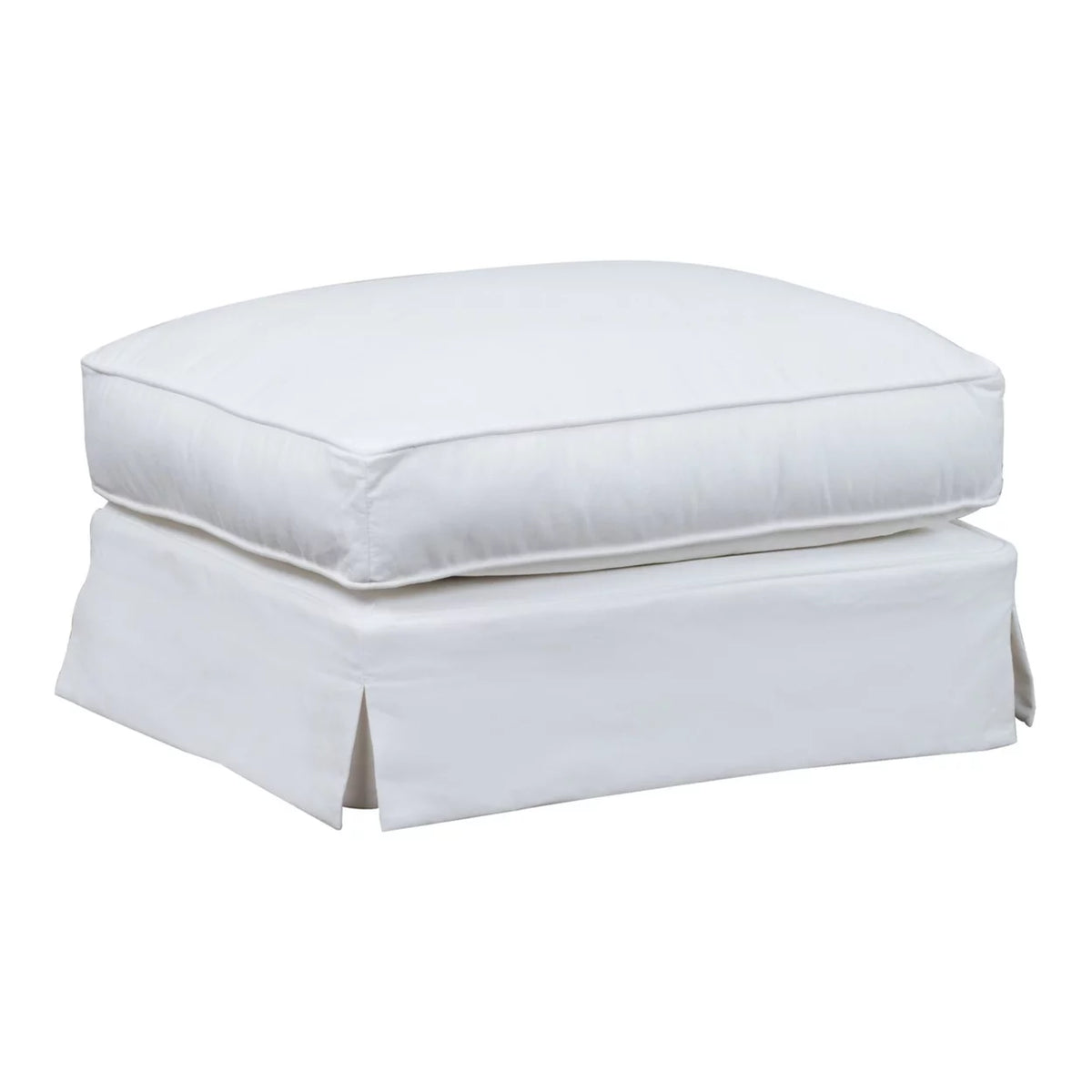 White Upholstered Ottoman C87084