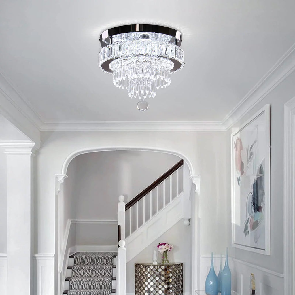 11.8" Crystal Flush Mount Ceiling Light T251100