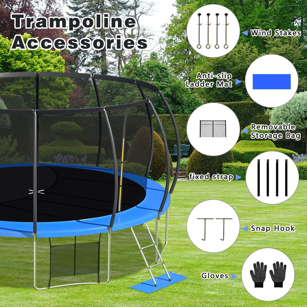 16 FT Trampoline with Safety Enclosure Net and Ladder C376