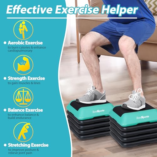 16" x 16" Adjustable Aerobic Stepper Platform with 4 Risers T2004