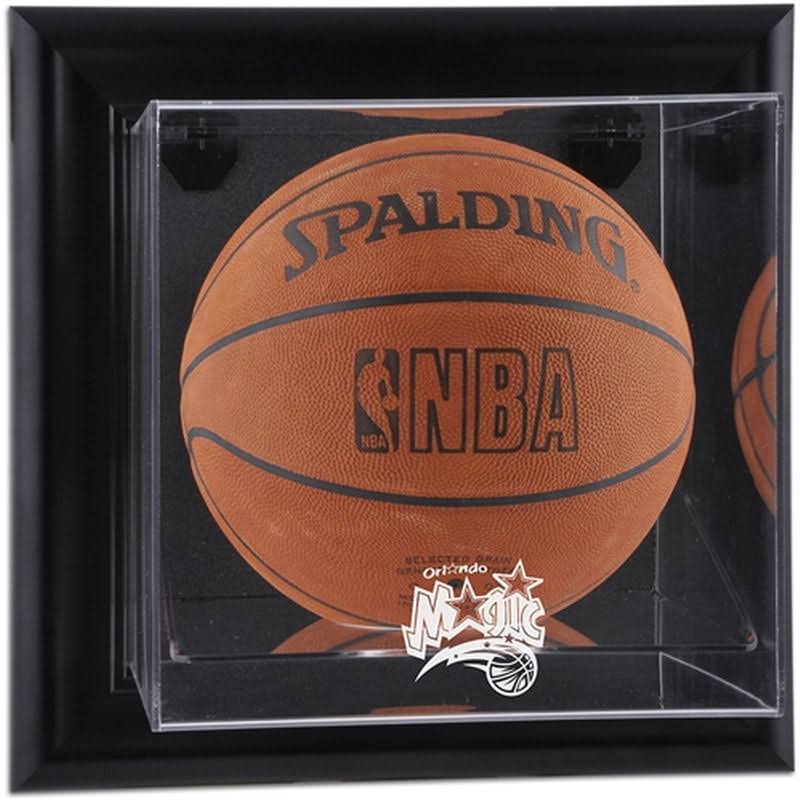 Black Framed Wall-Mounted Basketball Display Case K294