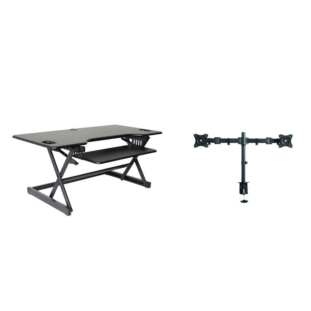 Height Adjustable Standing Desk Converter with Double Monitor Mount G806