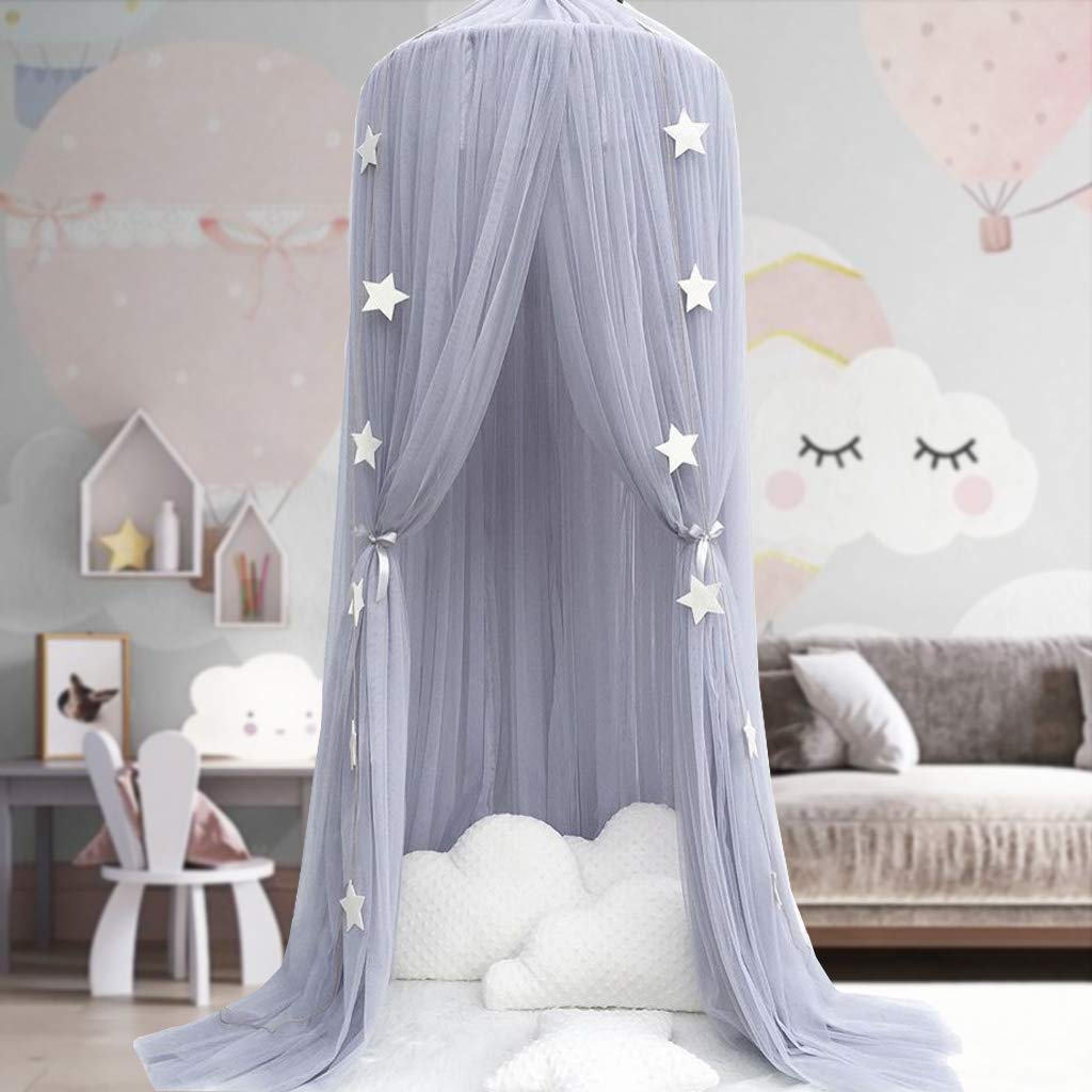 White Princess Bed Canopy Mosquito Net Dome Curtains G8967