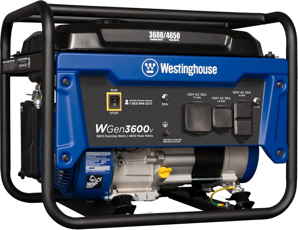 Portable Generator 3600 Rated Watts 4650 Peak Watts Gas Powered L485