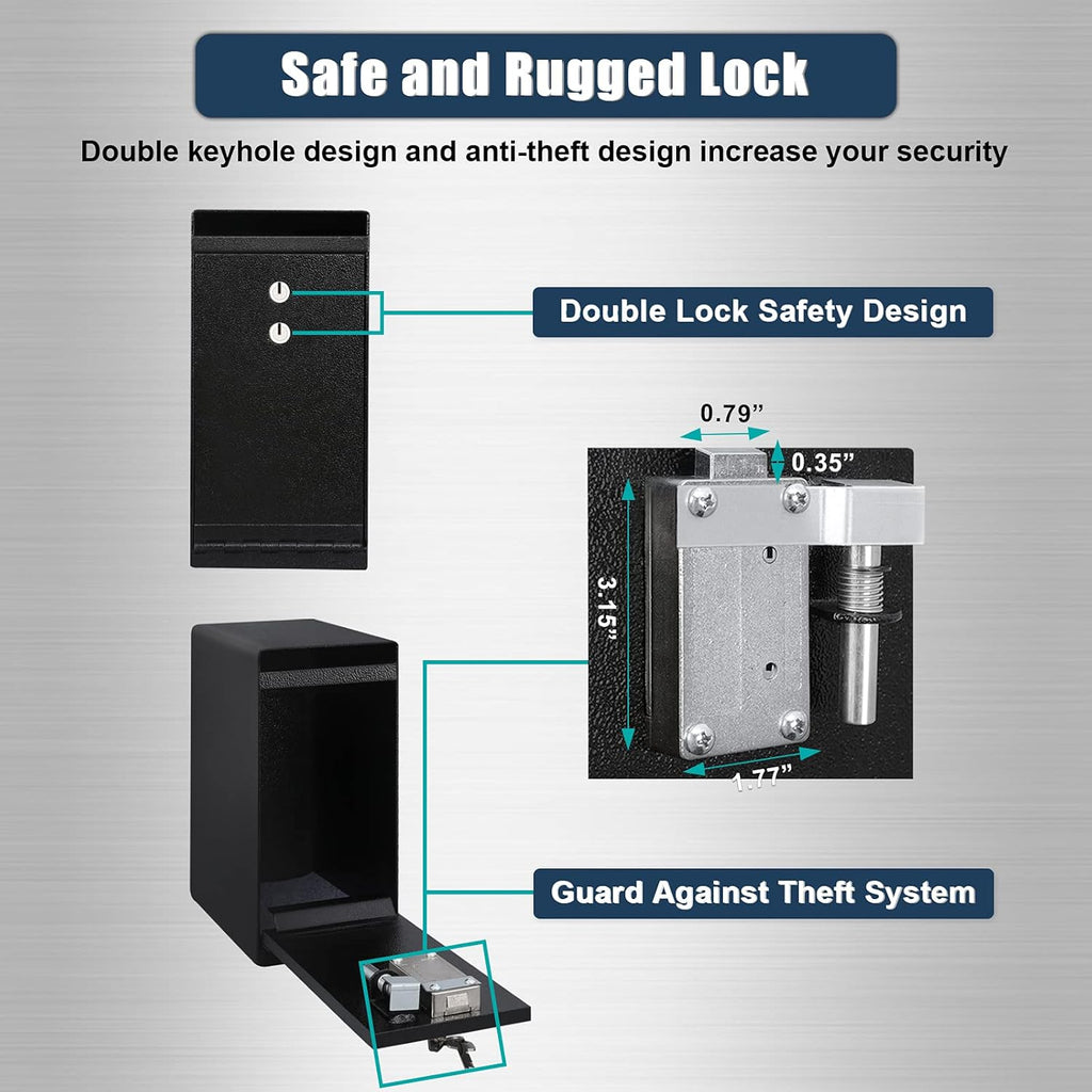 Dual Key Lock Anti-theft Drop Slot Steel Safe Matte Black F5185