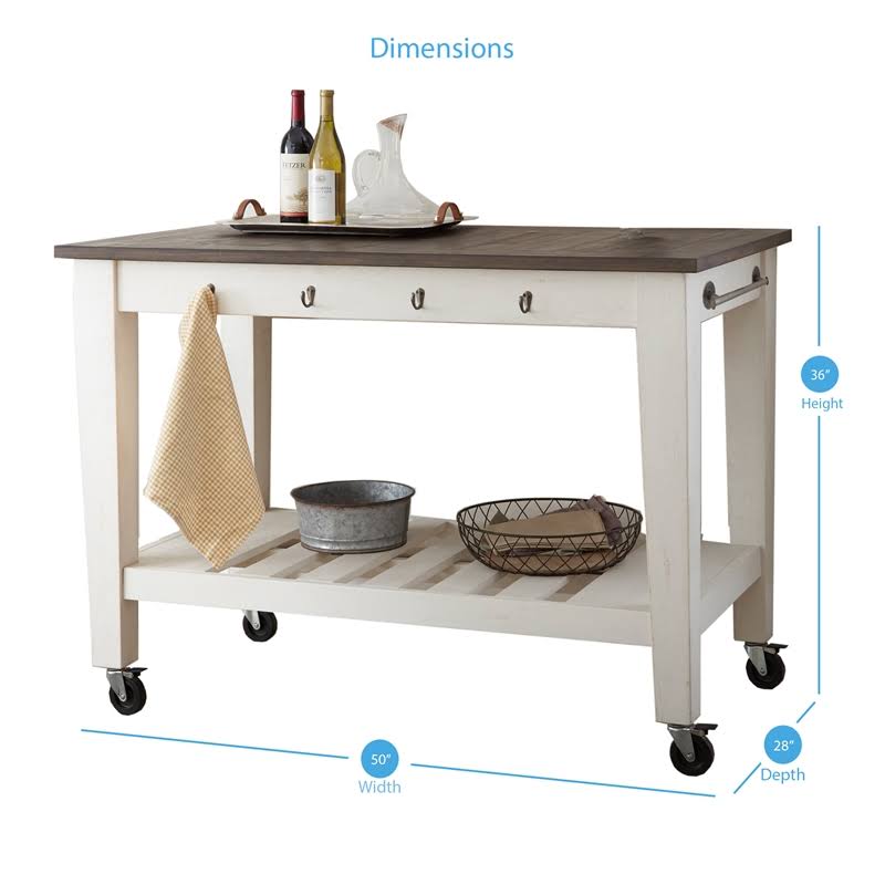 White Kitchen Cart S243018
