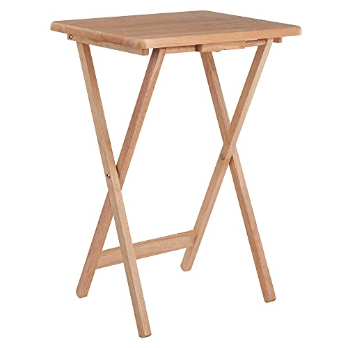 Set of 2 Foldable Snack Tables, 26", Natural B610