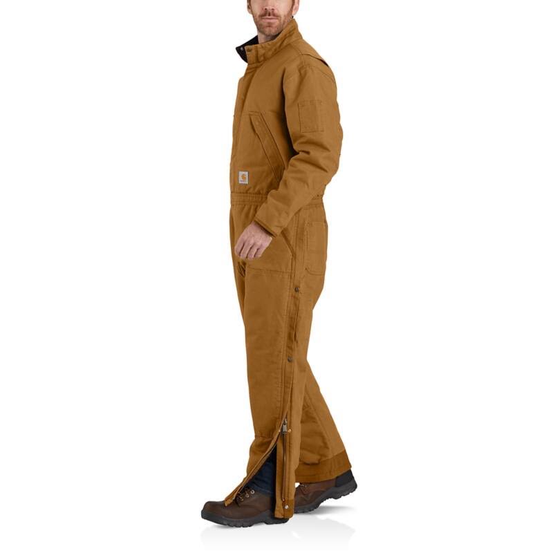 Brown Loose Fit Washed Duck Insulated Coverall F750882