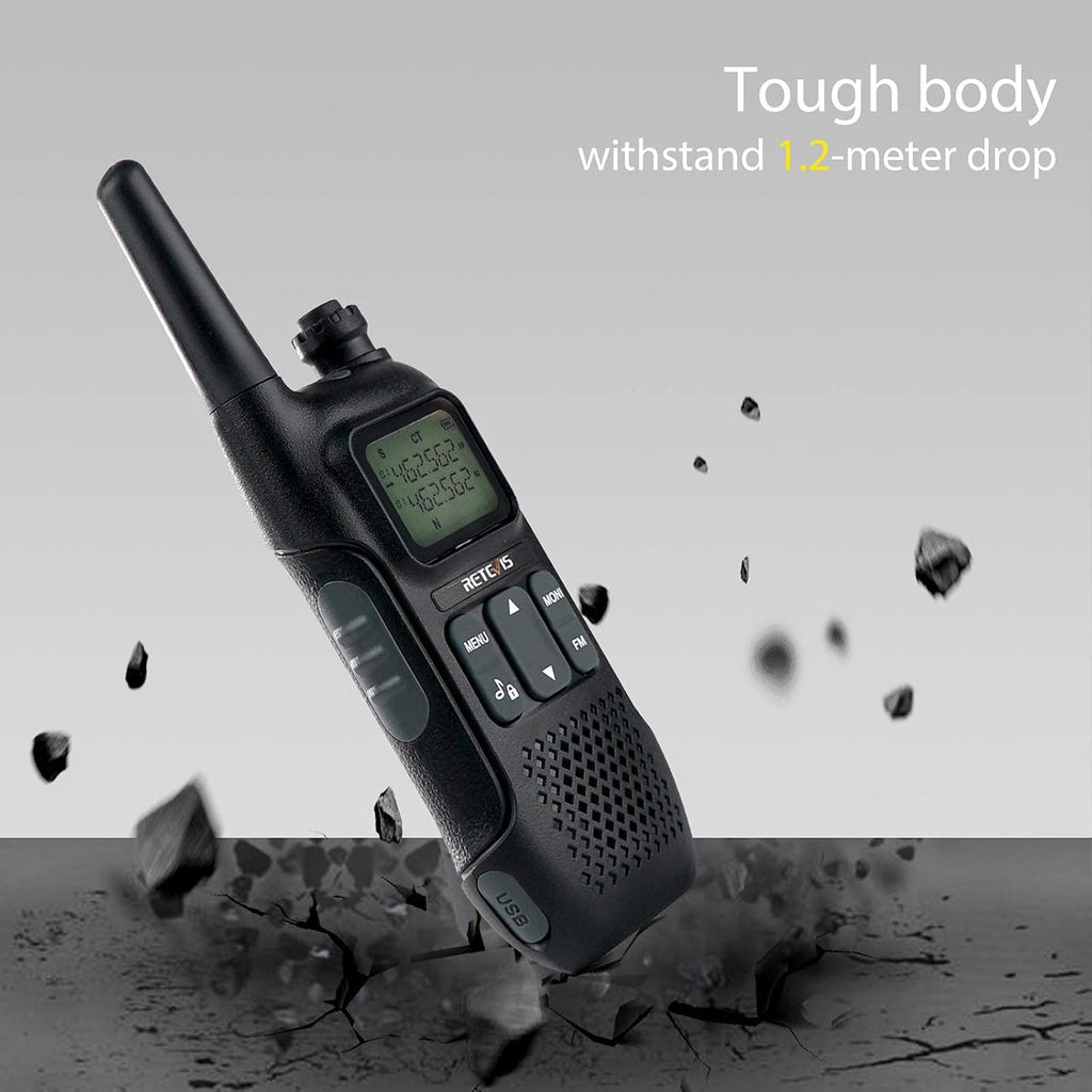 Rechargeable Two Way Radio with Battery and Lanyard, 4 Pack P222971
