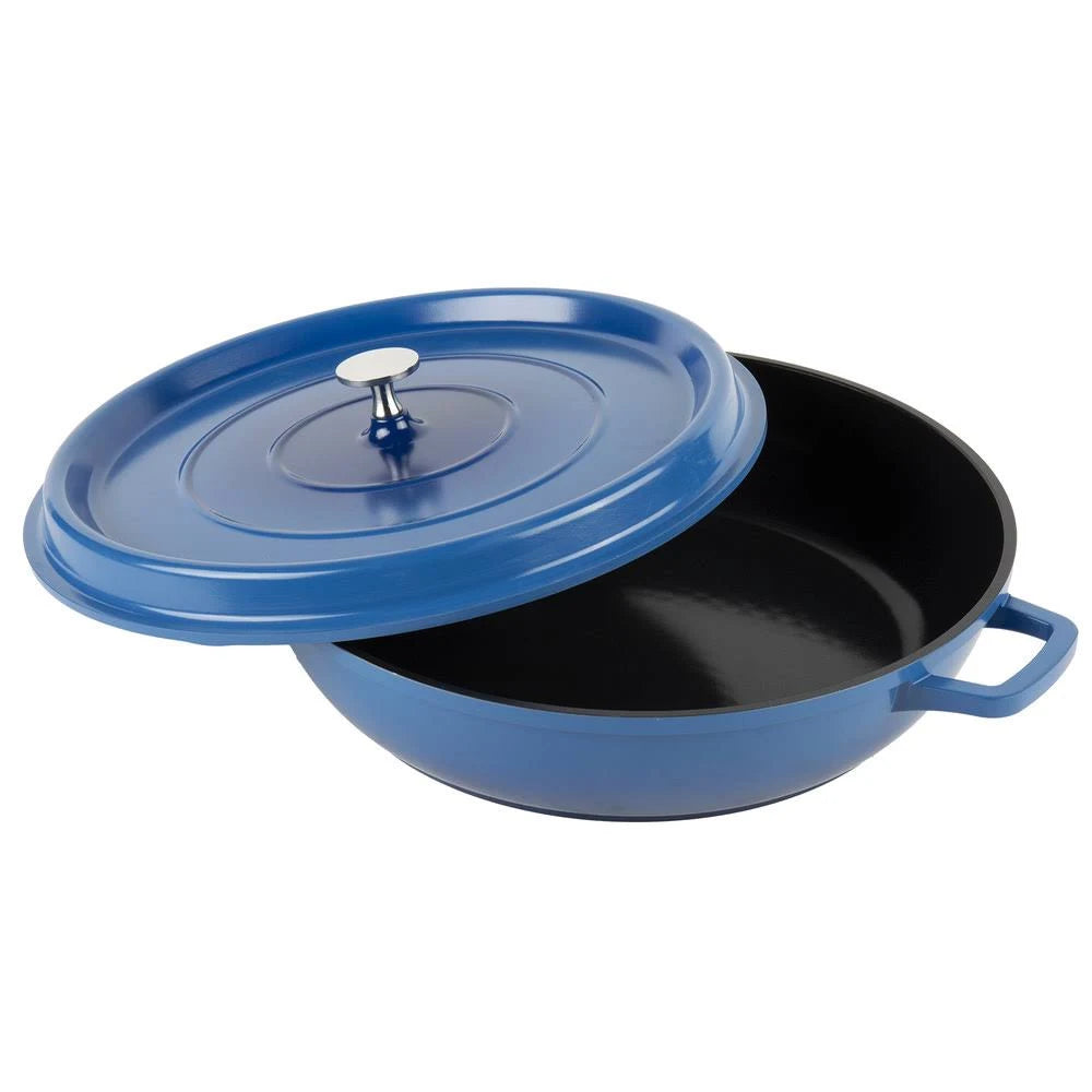 4.5 Quart Blue Cast Aluminum Braiser Pan W479637