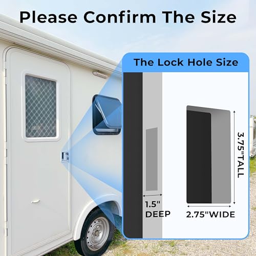 100% Metal RV Door Lock with 4-Key Paddle Deadbolt C3374