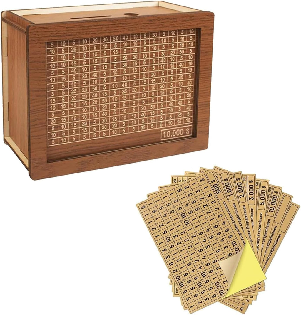 Wooden Savings Box with Coin Counter W199273