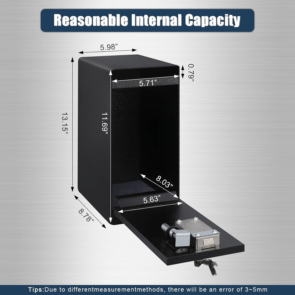 Dual Key Lock Anti-theft Drop Slot Steel Safe Matte Black F5185