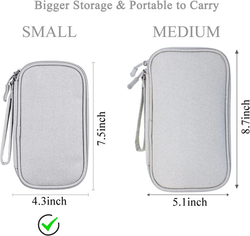 Compact Light Grey Travel Electronics Organizer Bag G612613