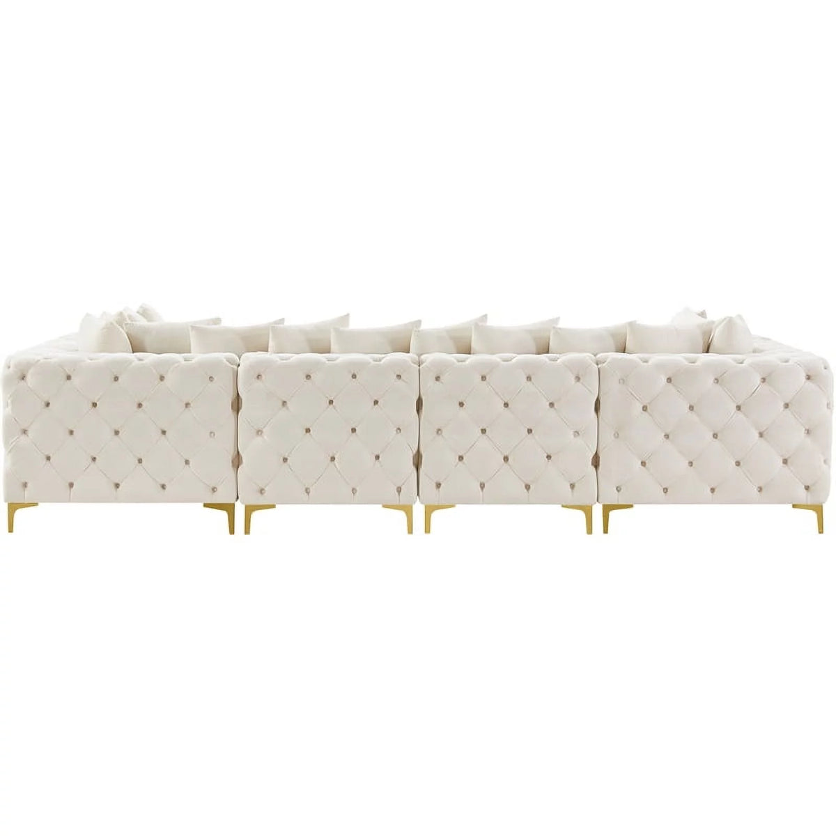 Cream Velvet Modular Sectional Y595