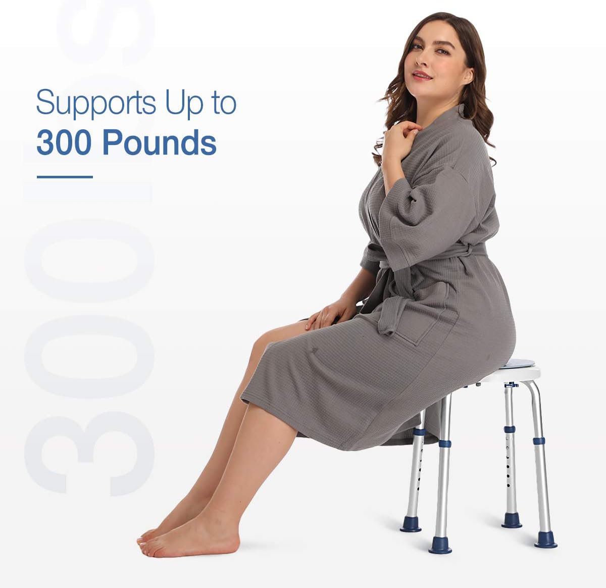 Rotating Adjustable Shower Stool with Waterproof Cushion L490