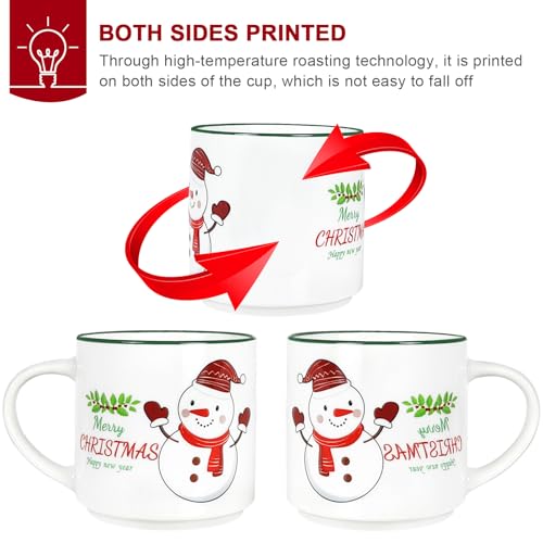 14oz Ceramic Coffee Mugs Set of 6 J4469
