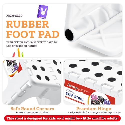 White 7.5 Inch Plastic Folding Step Stool W523951
