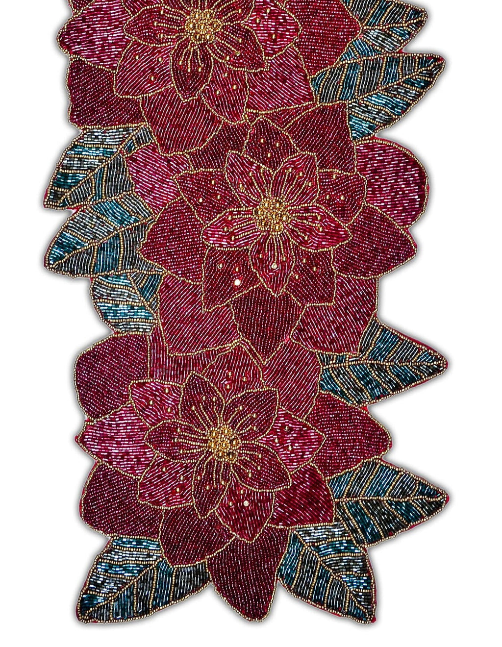 Handmade Beaded Floral Table Runner 13X36 Inch V313446