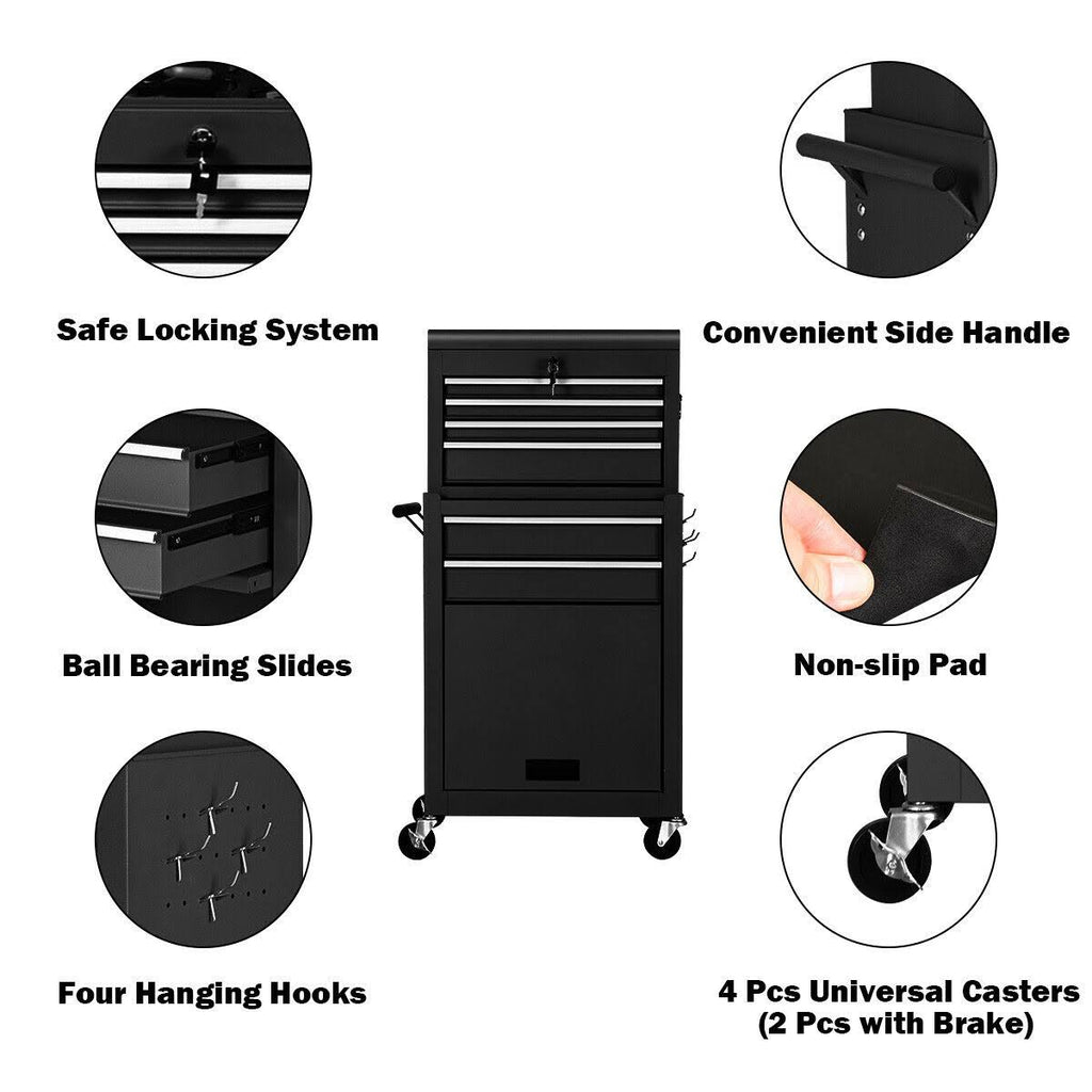 Black Rolling Storage Cabinet Toolbox Z456270