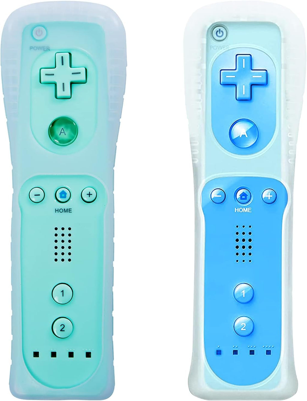 2 Pack Wii Remote Controller Silicone Case and Wrist Strap Light Green W320297