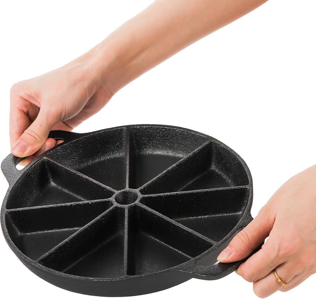 Black 8-edges Non Stick Cast Iron Skillet I543